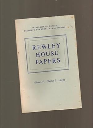 Bild des Verkufers fr Rewley House Papers, Vol IV No I, 1962-63 zum Verkauf von Sonnets And Symphonies