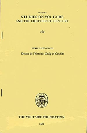 Image du vendeur pour Destin de l'histoire: Zadig et Candide mis en vente par Diatrope Books