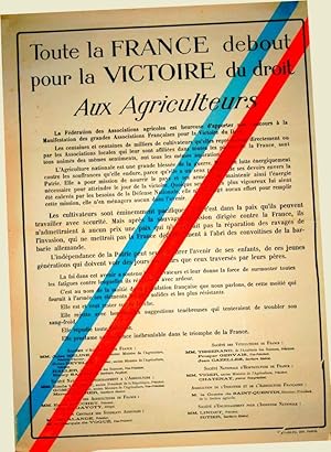 Bild des Verkufers fr Toute la France debout pour la victoire du droit des agriculteurs. zum Verkauf von JOIE DE LIRE