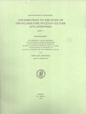 Seller image for Contributions to the Study of the Palaeolithic Patjitan Culture, Java, Indonesia: Part 1 for sale by Masalai Press