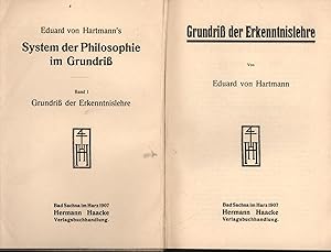 Bild des Verkufers fr System der Philosophie im Grundri - Band 1 Grundri der Erkenntnislehre, Band 2 Grundri der Naturphilosophie , Band 3 Grundri der Psychologie, Band 4 Grundri der Metaphysik zum Verkauf von Antiquariat Kastanienhof