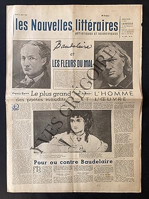 LES NOUVELLES LITTERAIRES-N°1553-6 JUIN 1957-BAUDELAIRE ET LES FLEURS DU MAL