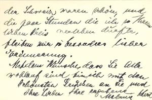 Autograph letter signed; "Melanie Kurt," to Margarete Meyer, November 27, 1935