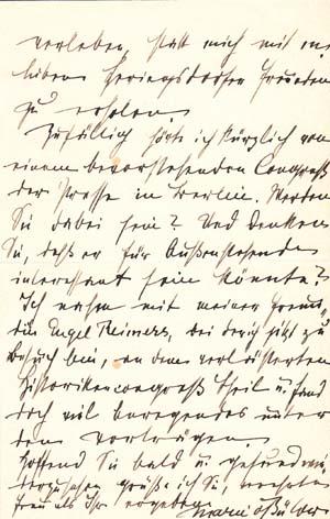 Autograph letter signed; "Marie v Bülow," to Ulla Frankfurter, September 6, 1908