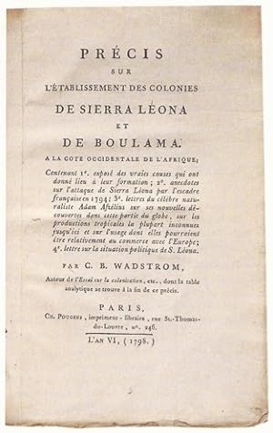 Précis sur l'établissement des colonies de Sierra Léona et de Boulama. A la cote occidentale de l...
