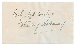 Image du vendeur pour Stanley Holloway: Autograph / Signature. mis en vente par David Strauss