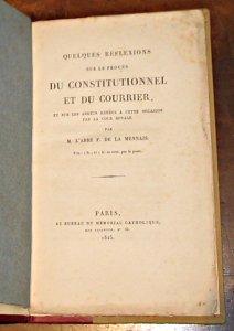 Seller image for Quelques Rflexions sur le procs du constitutionnel et du courrier, et sur les arrts rendus  cette occasion par la cour royale for sale by Abraxas-libris