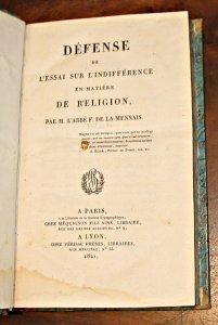 Seller image for Dfense de l'Essai sur l'Indiffrence en matire de religion for sale by Abraxas-libris