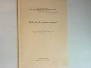 Seller image for Bleibt der Archipoeta anonym?. Gesellschaft fr Rheinische Geschichtskunde Vortrge Nr. 26; for sale by books4less (Versandantiquariat Petra Gros GmbH & Co. KG)