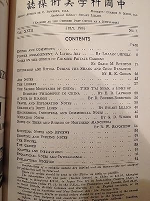 The China Journal. 1935, Volume 23 numbers 1 & 5