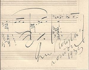 Signed and autograph musical quotation from the Polish composer and conductor, Ludomir Rozycki. D...