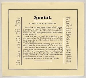 Seller image for [Engagement Announcement]: Social. A Fashionable Engagement for sale by Between the Covers-Rare Books, Inc. ABAA
