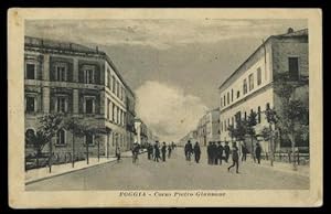 Foggia Corso Pietro Giannone cartolina d'epoca animata Puglia 1919