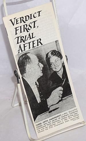 Seller image for Verdict first, trial after for sale by Bolerium Books Inc.