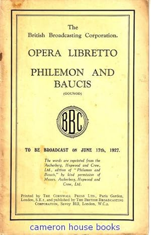 Imagen del vendedor de Philemon and Baucis. Opera Libretto. a la venta por Cameron House Books