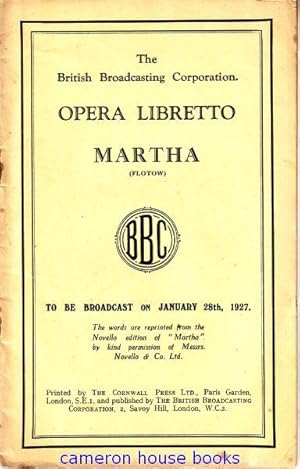 Martha. Opera Libretto