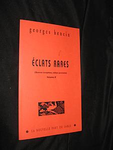 Bild des Verkufers fr Eclats rares (Oeuvres compltes, dition provisoire, volume X) zum Verkauf von Abraxas-libris