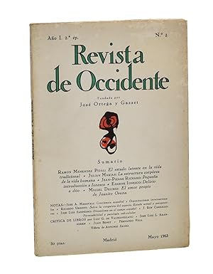 Seller image for REVISTA DE OCCIDENTE. ANO I, 2 P. N 2, MAYO DE 1963 for sale by Librera Monogatari