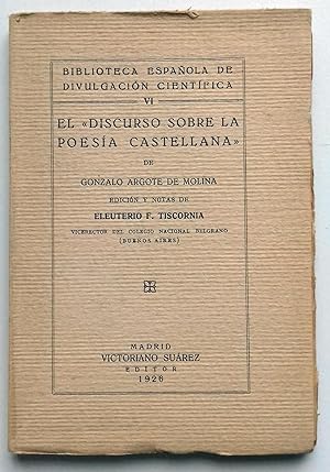 Bild des Verkufers fr EL "DISCURSO SOBRE LA POESA CASTELLANA" zum Verkauf von Itziar Arranz Libros & Dribaslibros