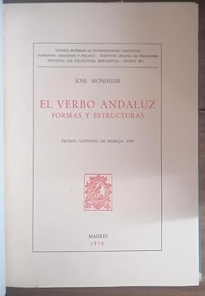 EL VERBO ANDALUZ. FORMAS Y ESTRUCTURAS