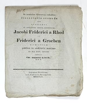 De nominibus Graecorum verbalibus dissertatio secunda qua orationes ad celebrandam virorum claris...