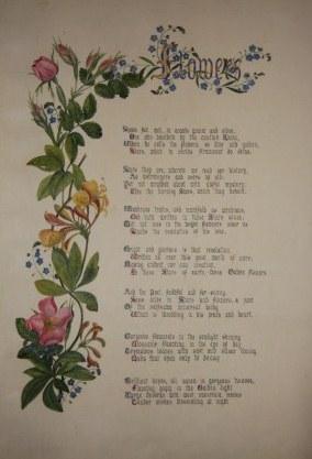 Illuminated Manuscript of Victorian Verse and Floral Decoration