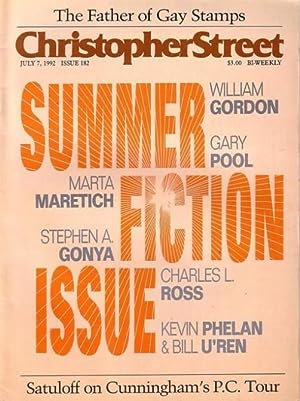 Christopher Street: Issue 182 Vol 14 No 22 July 7th 1992.