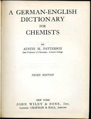 A German-English Dictionary for Chemists