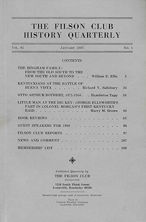 Seller image for FILSON CLUB HISTORY QUARTERLY. for sale by Legacy Books