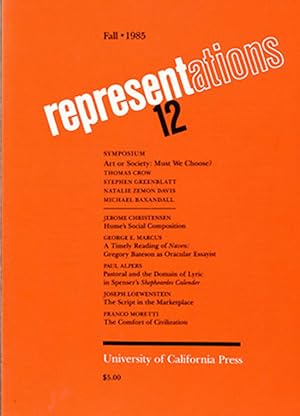 Seller image for Representations 12 (Fall 1985) for sale by Diatrope Books