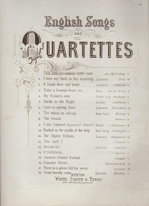 Three titles from English Songs and Quartettes Series: The Brook; Too Late, Too Late, Ye Can Not ...