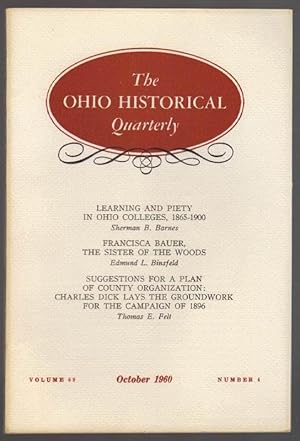 Seller image for The Ohio Historical Quarterly: October 1960 for sale by Clausen Books, RMABA