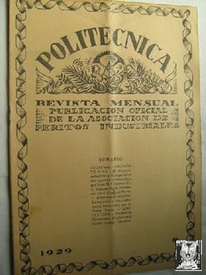 POLITÉCNICA. Publicación Oficial de la Asociación de Peritos Industriales. Nº8. 1929