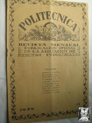 POLITÉCNICA. Publicación Oficial de la Asociación de Peritos Industriales. Nº 11. 1929