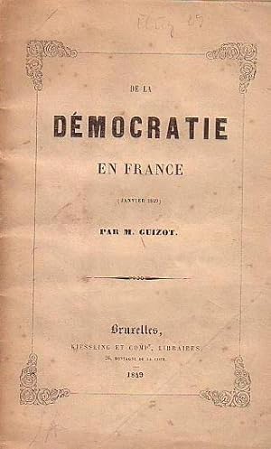 Seller image for De la Dmocratie en France. for sale by Antiquariat Carl Wegner