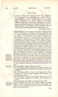 Seller image for AN ACT TO DEFRAY THE CHARGE OF THE PAY, CLOTHING, AND . OTHER EXPENCES OF THE DISEMBODIED MILITIA IN GREAT BRITAIN AND IRELAND for sale by R & A Petrilla, IOBA