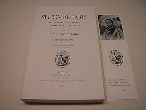 Imagen del vendedor de Le Spleen de Paris. Petits pomes en prose pour faire pendant aux Fleurs du Mal. Illustrations de Charles Meryon. a la venta por Bookinerie