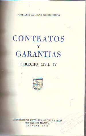 CONTRATOS Y GARANTIAS. DERECHO CIVIL IV.