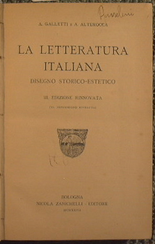 Bild des Verkufers fr La letteratura italiana zum Verkauf von Antica Libreria di Bugliarello Bruno S.A.S.