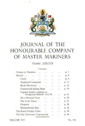 Bild des Verkufers fr JOURNAL OF THE HONOURABLE COMPANY OF MASTER MARINERS - Volume XIV, No. 156 zum Verkauf von Jean-Louis Boglio Maritime Books