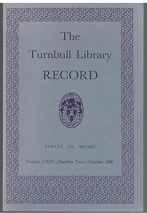 The Turnbull Library Record. Volume XXIII. Number Two. October 1990.