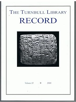 The Turnbull Library Record. Volume 33. 2000.