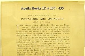 Seller image for From the Seattle Daily Times" Investors Are Swindled [Caption Title] for sale by Aquila Books(Cameron Treleaven) ABAC
