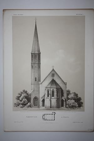 Ottmachau ( Kreis Grottkau ) / Oberschlesien - " Evangelische Kirche zu Ottmachau ". Ansicht, unt...