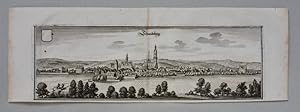 Schmiedeberg Kupferstich von Merian, um 1650. 10 x 31 cm.