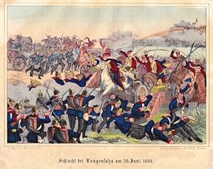 BAD LANGENSALZA. - "Schlacht bei Langensalza am 26. Juni 1866 ". Dramatisches Schlachtgetümmel, i...
