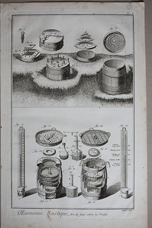 Oeconomie Rustique, Art de faire eclore les Poulets ". Komplette Folge von 3 Kupferstichen von De...