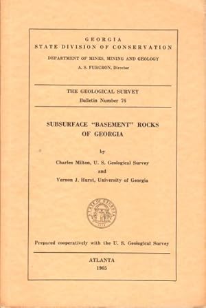 Bild des Verkufers fr Subsurface "Basement" Rocks of Georgia zum Verkauf von Kenneth Mallory Bookseller ABAA