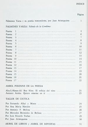 Revista ÁRBOL DE FUEGO : Poesía. No.47 Feb 1972 : Pálmenes Yarza: Fábula de la Condena