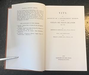 Imagen del vendedor de VITI: An Account of a Government Mission to the Vitian or Fijian Islands 1860-1861 with a new introduction by Philip A. Snow a la venta por The Bookshop on the Heath Ltd